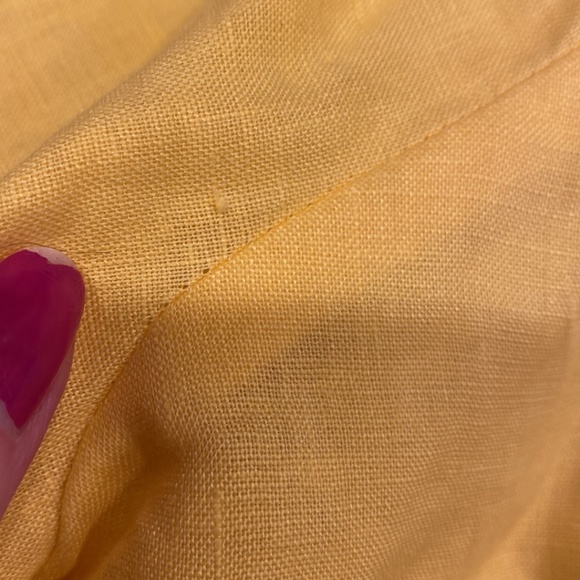 NWT Chaps Yellow Linen Tunic Top Blouse Medium Embroidered Pattern - Picture 15 of 16